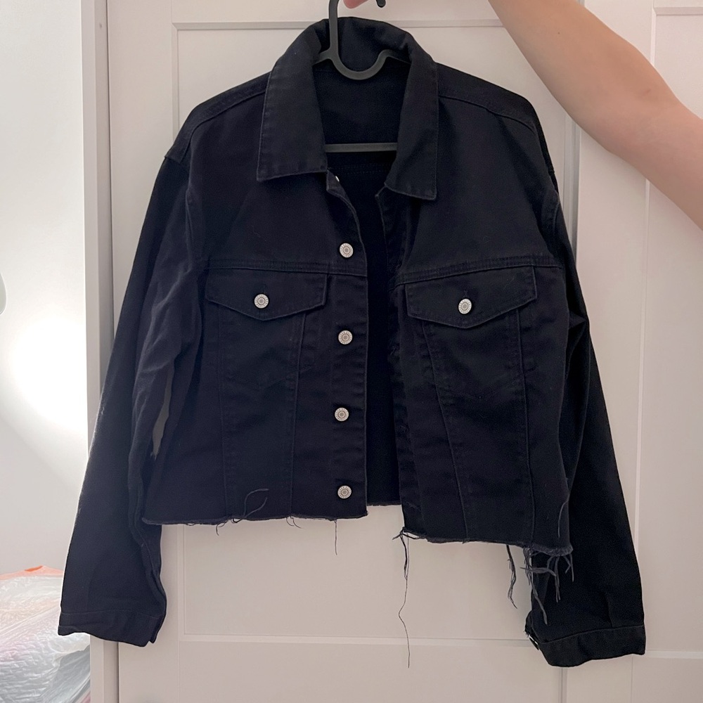 Brandy Melville I.Galt Black Cropped Jean Jacket